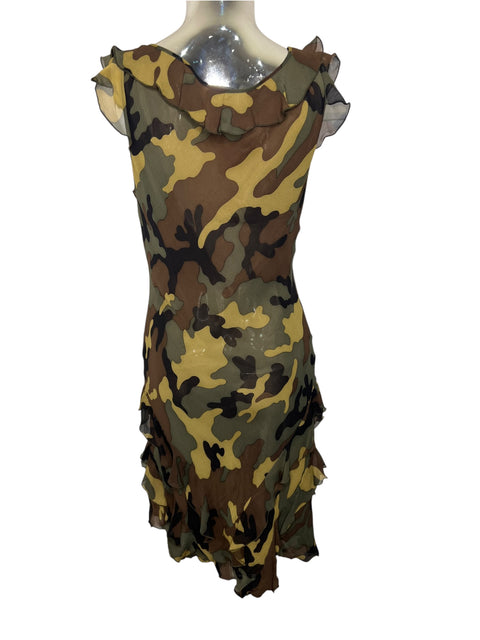 Moschino Camo Silk Long Dress