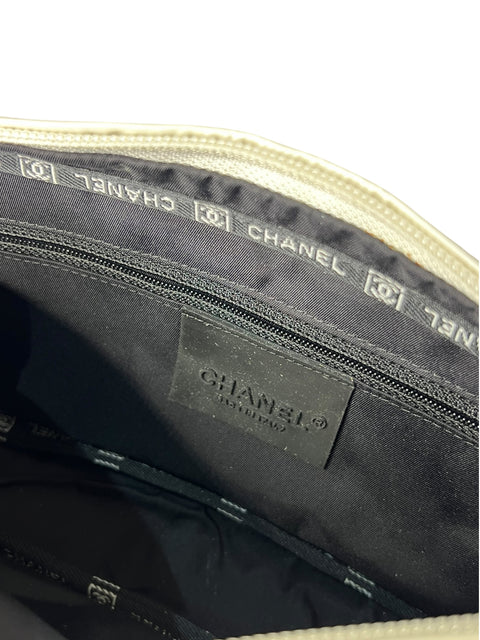 Chanel Classic Timeless White Satin Nylon Matelasse 2005/06 Bag