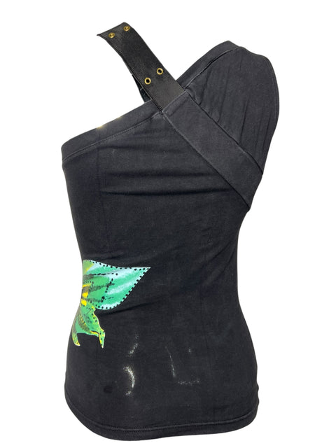 Christian Dior SS05 Black Graphic Print Tank Top