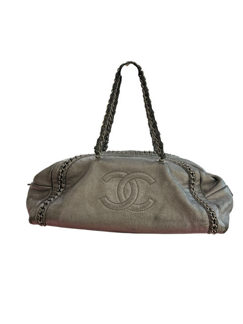 Chanel Silver Bowling Bag