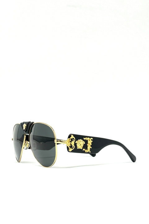 Versace Vintage Aviator Gold Sunglasses