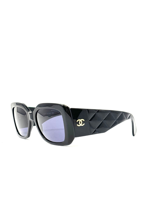 Chanel Quilted Side Black Sunglasses