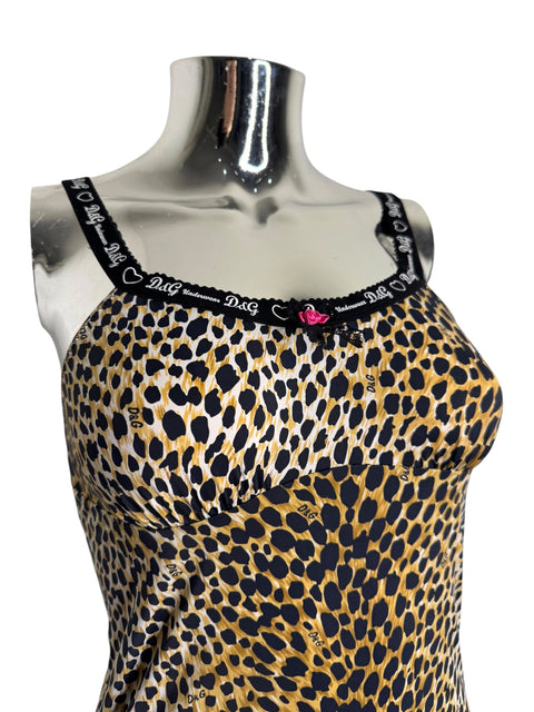Dolce & Gabbana Leopard Pink Bow Dress