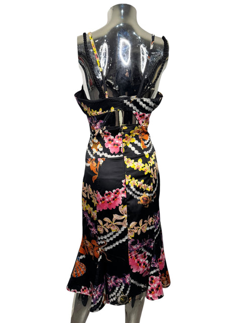 Just Cavalli Black Floral Print Dress