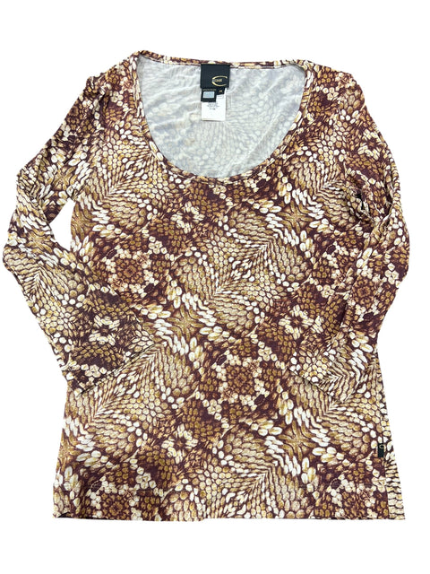 Just Cavalli Brown Snake Print Long Sleeve