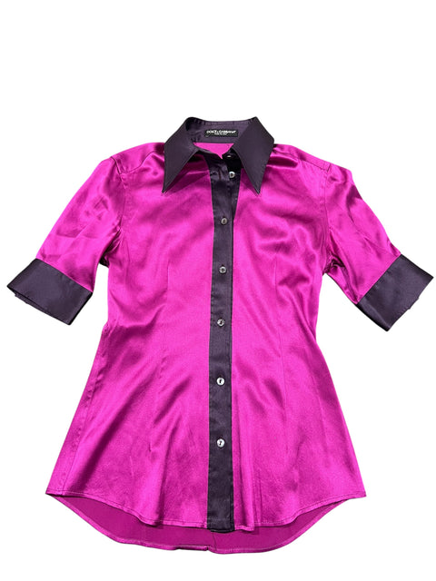 Dolce & Gabbana Fushia Purple Satin Shirt