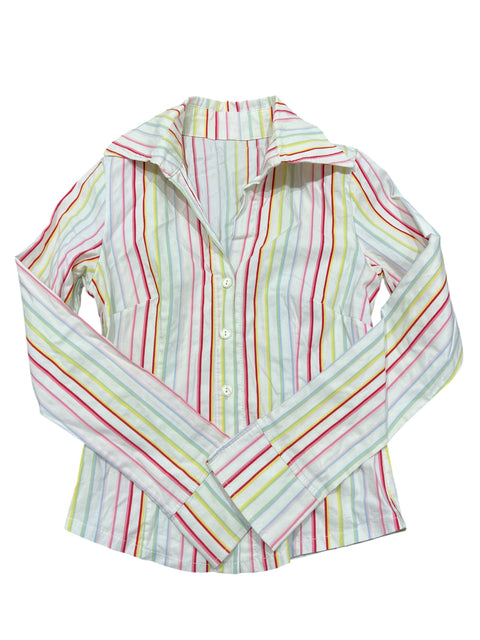 Vintage White Multi Colors Shirt