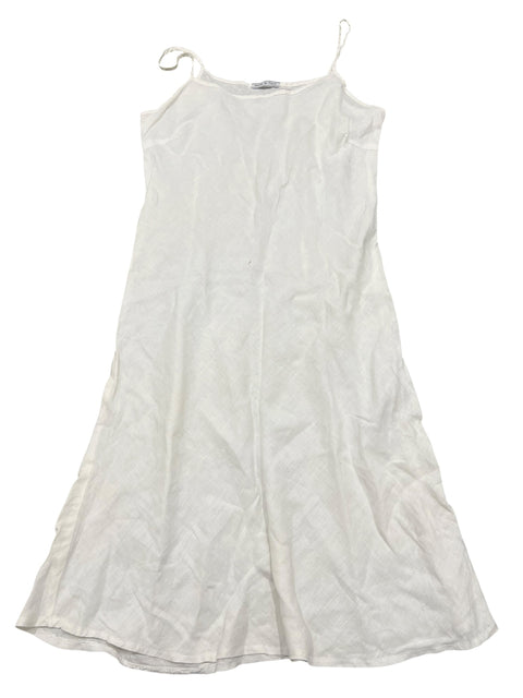 Vintage White Linen Simple Mid Dress