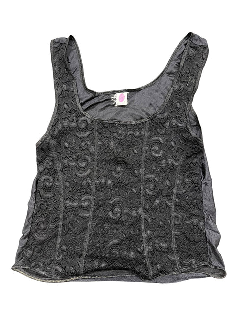 Vintage Black Lace Corset Tank Top