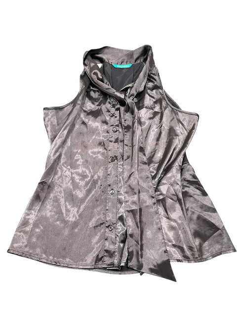 Phard Black Satin Effect Lavallière Collar Shirt