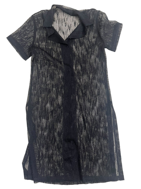 Vintage Black Fishnet Long Shirt