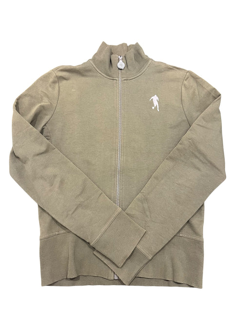 Bikkembergs Khaki Pink Strass Zip Sweat