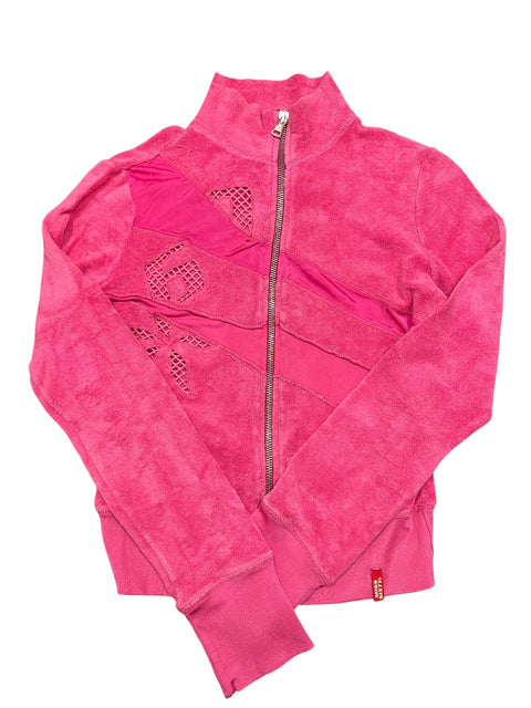 Miss Sixty Pink Terry Cloth Zip Sweat