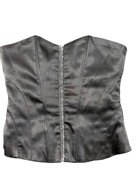 Blind Date Black Satin Bustier