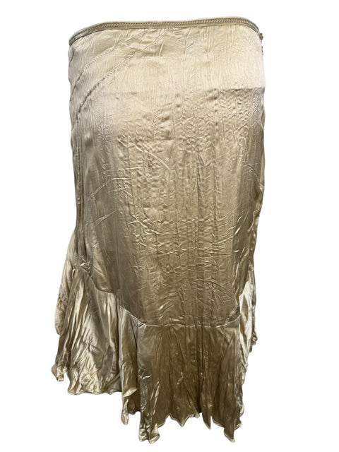 Just Cavalli Silk Gold Skirt