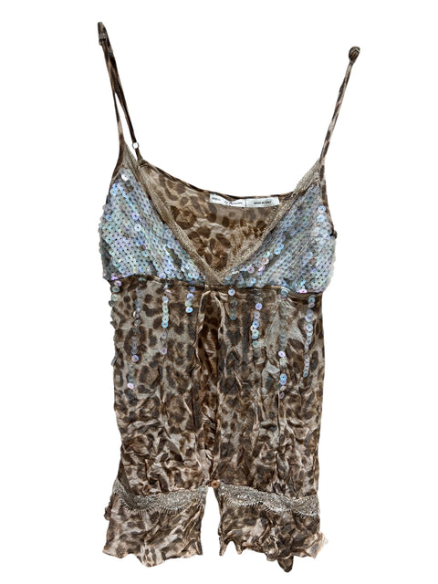 Guess by Marciano Leopard Transparent Sequin Top