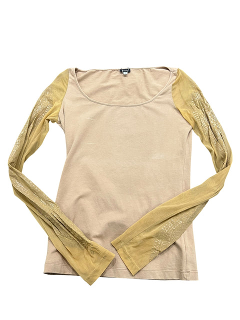 Ferré Beige Transparent Tribal Long Sleeve