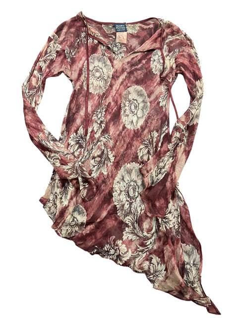 Sandro Ferrone Burgundy Silk Top