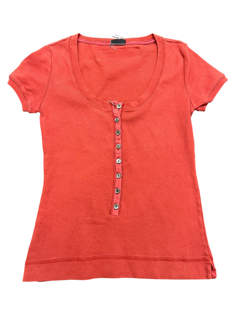 Dolce & Gabbana Red Low-Cut Top