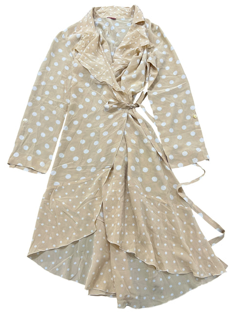 Vintage Beige Polka Dot Dress