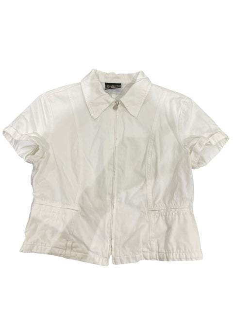 Fendi White Crop Sleeve Jacket