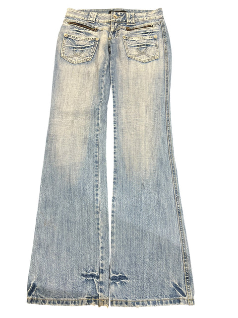 Dolce & Gabbana Light Blue Denim White Patch Pant