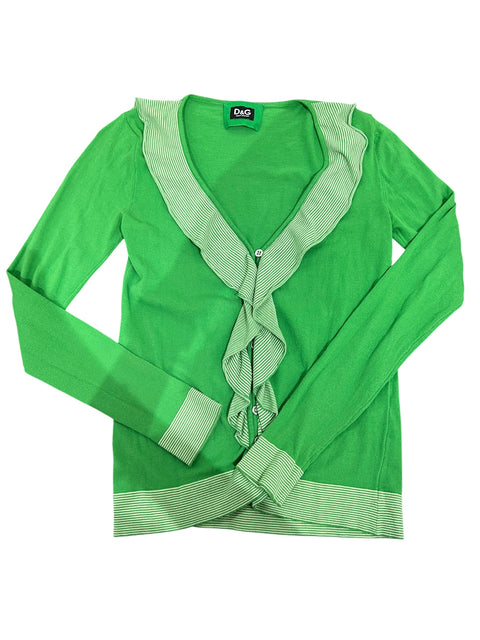 Dolce & Gabbana Green Stripes Cardigan