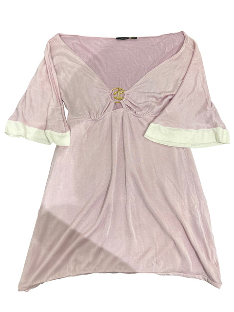 Just Cavalli Beachwear Pink Gold Detail Top