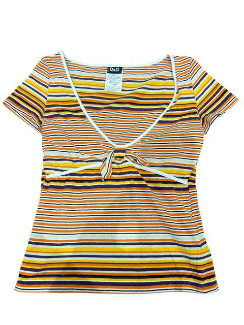 Dolce & Gabbana Orange Stripes Top