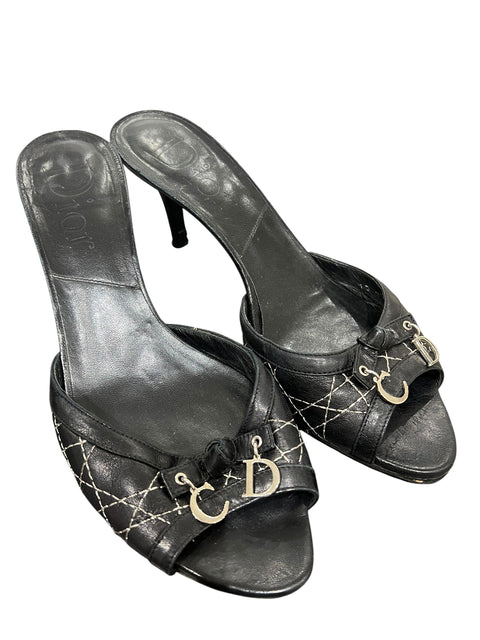 Dior Black CD Charms Mules