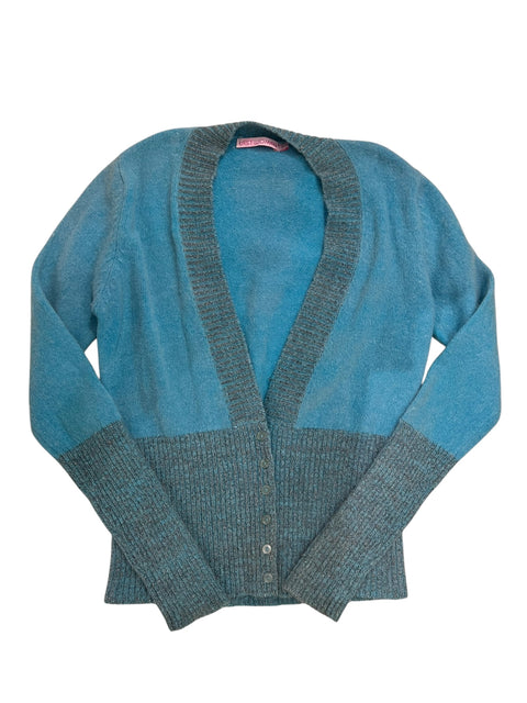 Last Woman Blue Shiny Gold Cardigan
