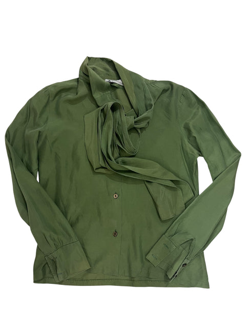 Lanvin Green Lavallière Neck Shirt