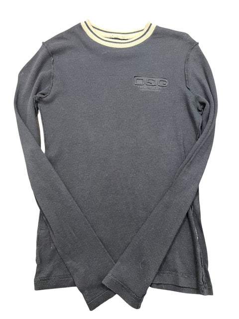 Dolce & Gabbana Navy Blue White Neck Long Sleeve