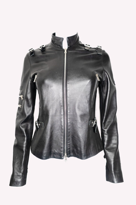 Leather Jacket With Zip Front