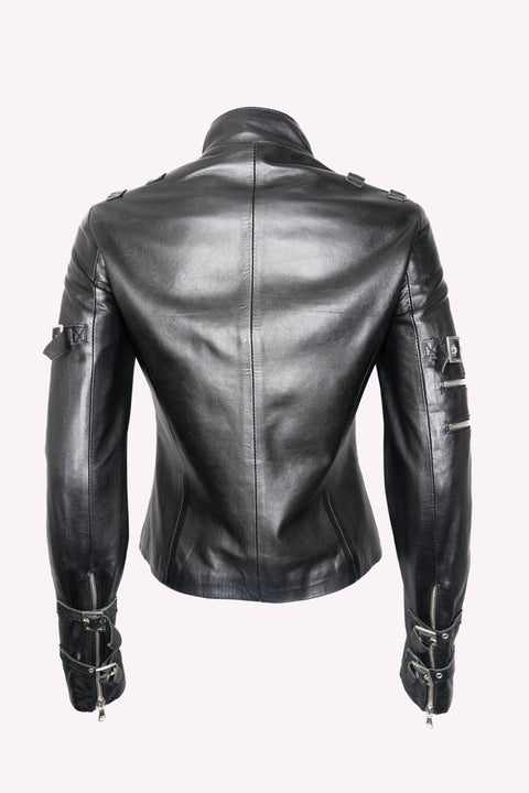 Leather Jacket With Zip Front