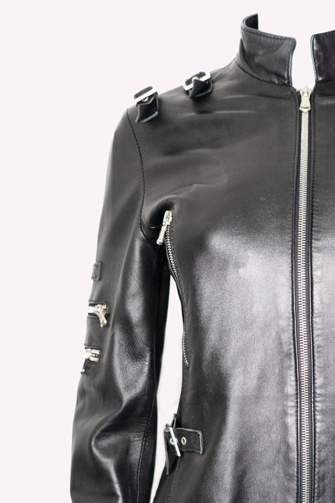 Leather Jacket With Zip Front