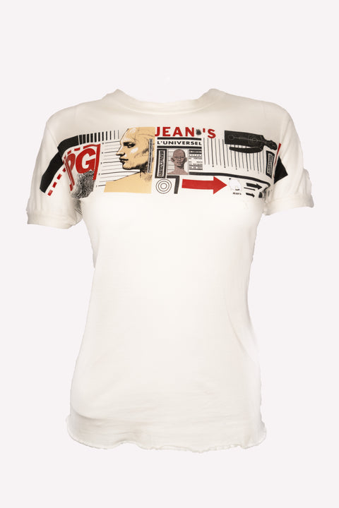 JPG Jeans White T-shirt Print