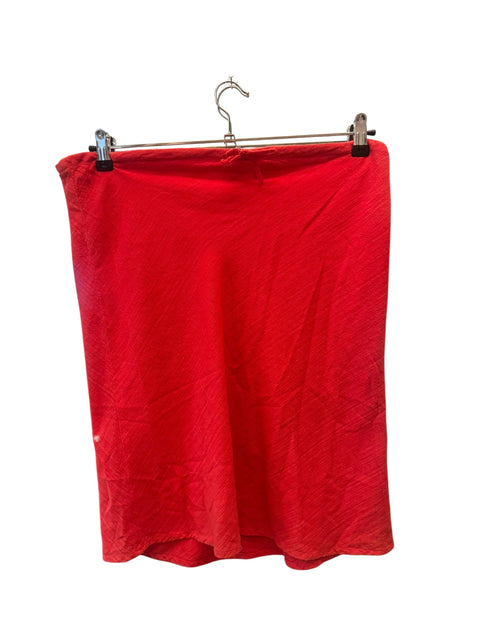 Vintage Red Cotton Maxi Skirt