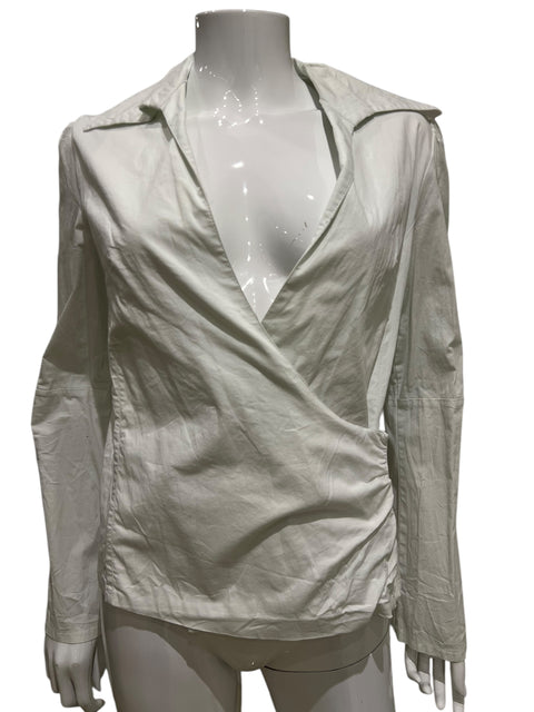 JLC White Cotton Shirt Wrap Drop