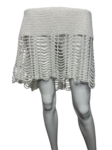 White Crochet Mini Skirt