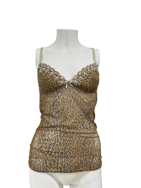 Dolce & Gabbana Transparent Leopard Top