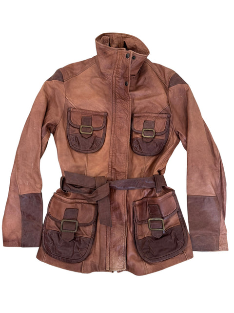 Black Skin Vera Pelle Camel Brown Leather Jacket