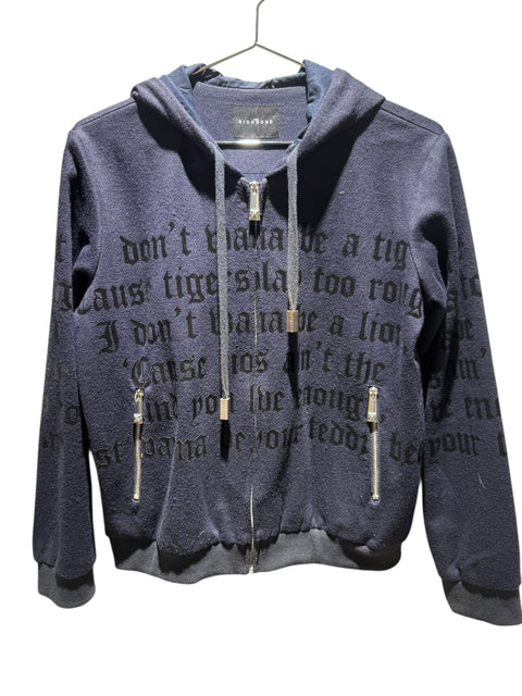 Richmond Navy Blue Black Writing Sweater