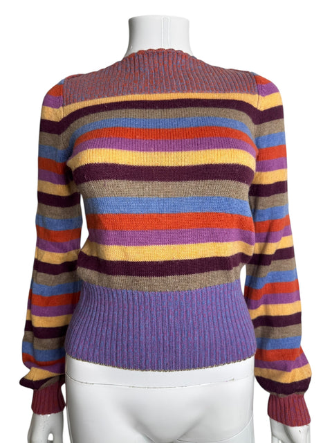 Dolce & Gabbana Purple Orange Stripes Sweater