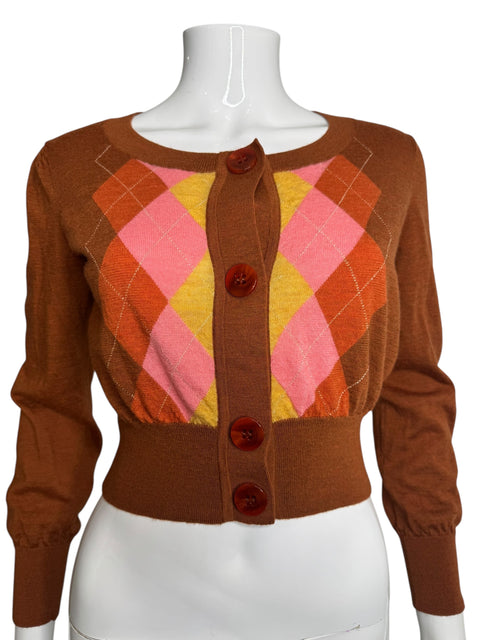 Escada Sport Orange Pink Wool Cardigan