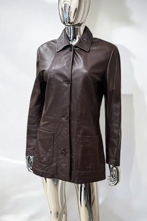 Lineaemme Dark Brown Leather Jacket