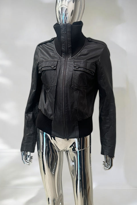 Mexx Dark Brown Leather Jacket