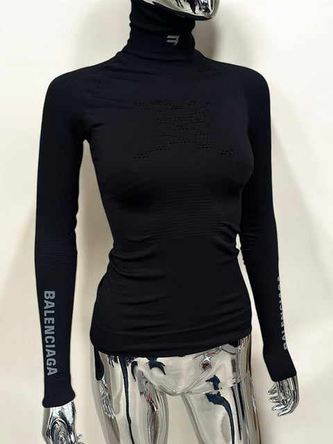 Balenciaga High Neck Long Sleeve Top