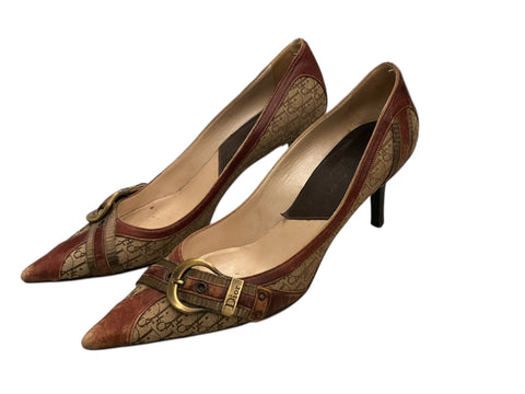 Dior Buckle Brown Heels