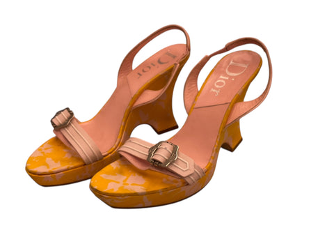 Dior Yellow Wedge Heels